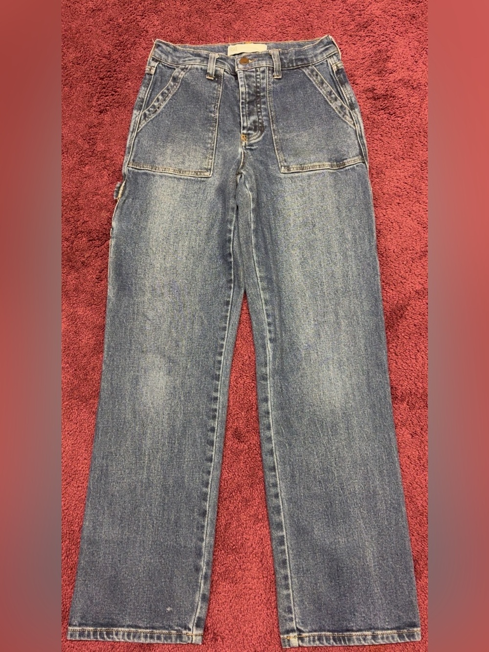 RSQ Blue Straight-Leg Carpenter Jeans